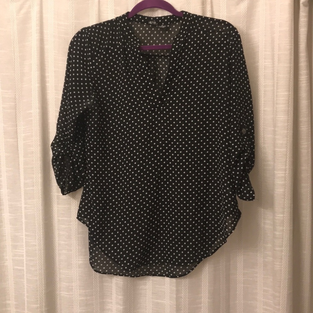 Black and white polka dot dress shirt